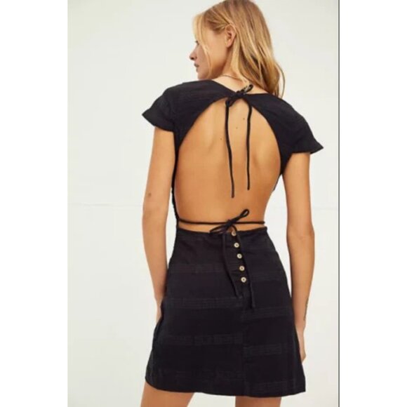 Free People Meika Mini Dress Endless Summer Black XS - Picture 2 of 5